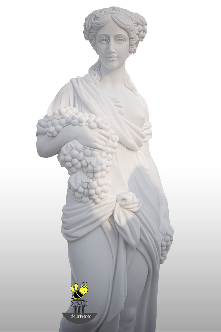 white marble statue of muse