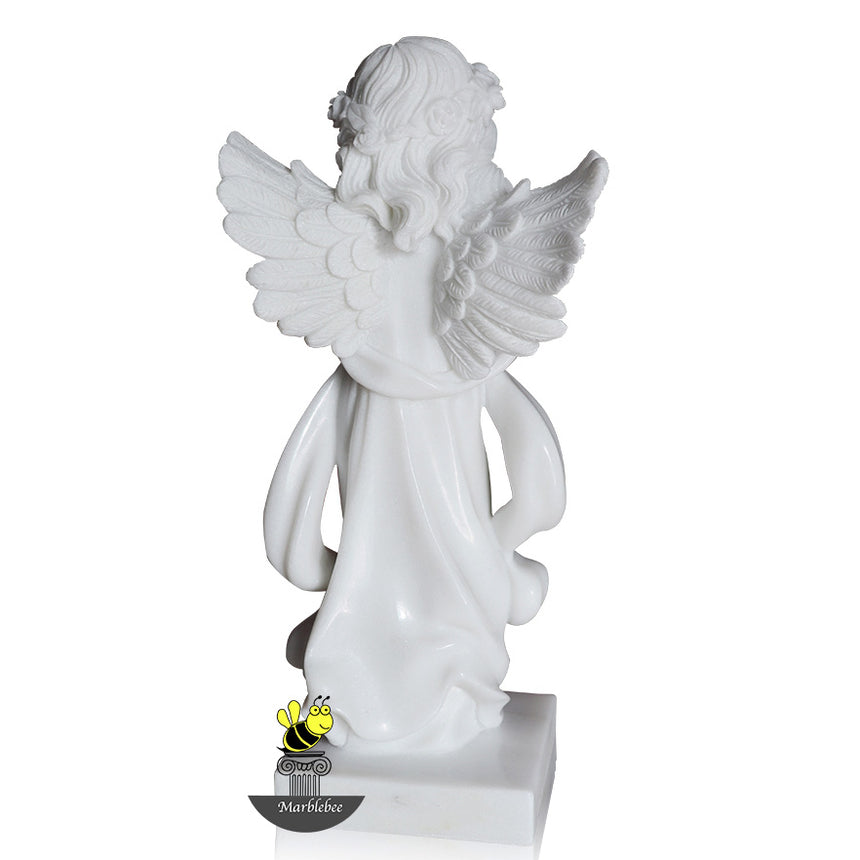 White marble angel figurines