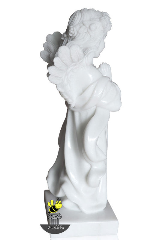Figurine ange en marbre blanc