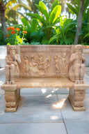 Sunset Red Stone Bench for Backyard