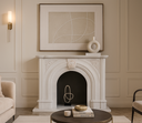 White Bianco Carrara Marble Fireplace for sale with Arch design