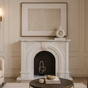 White Bianco Carrara Marble Fireplace for sale with Arch design