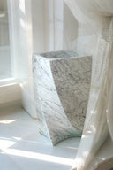 Calacatta white stone pedestal sink