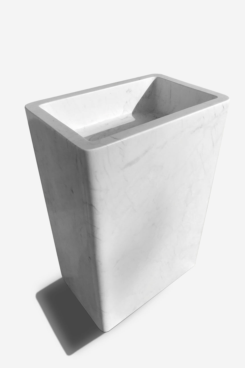 Custom Cubic Marble Pedestal Sink For Sale