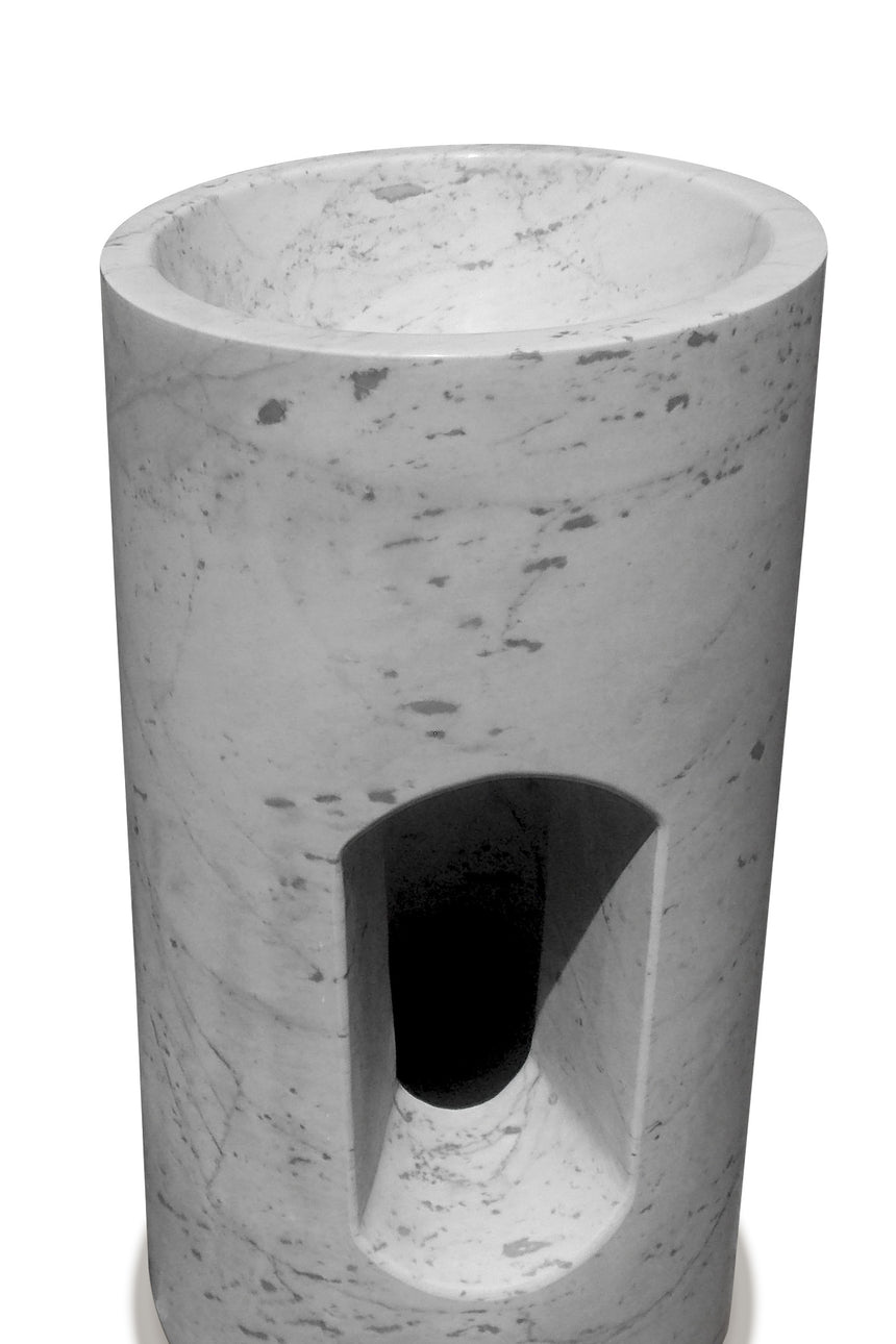 Customer Stone Pedestal Sink Cylinder shape For Sale