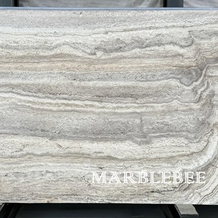 Silver Gray Travertine Marble Sample