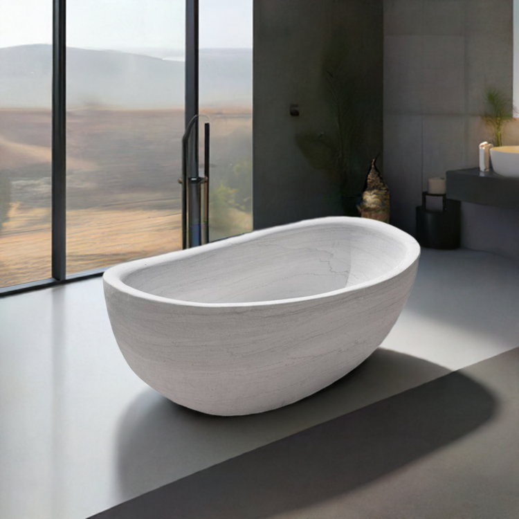 Stone bathtub White marble tub