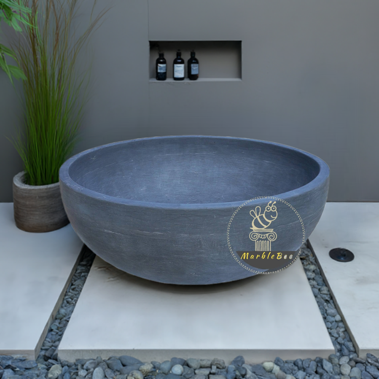 Stone bathtub made of Black Limestone