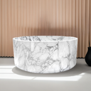 Stone soaking tub customized by Marblebee