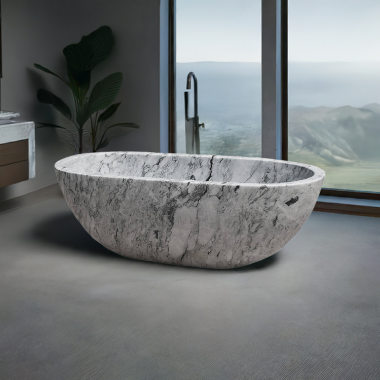 Stone tub-Carrara white marble