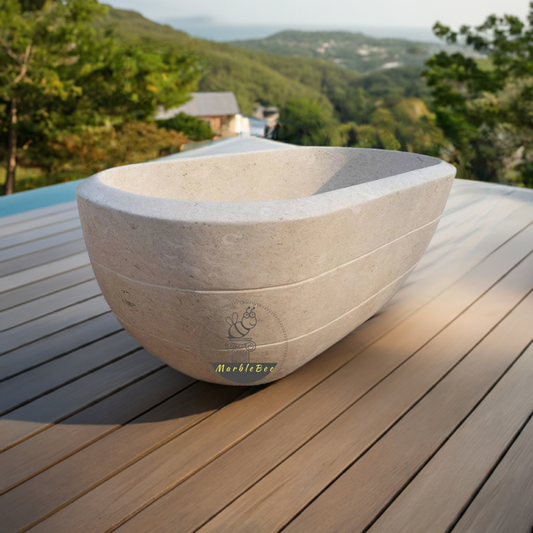 Stone tub: Limestone bathtub world's top designer's choice