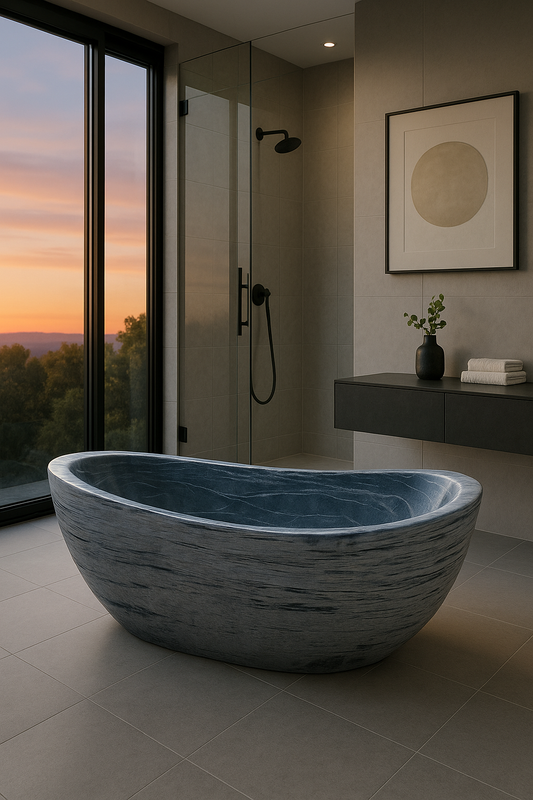Baignoire en pierre Grès gris 