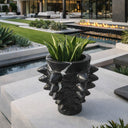 Modern stone garden pots