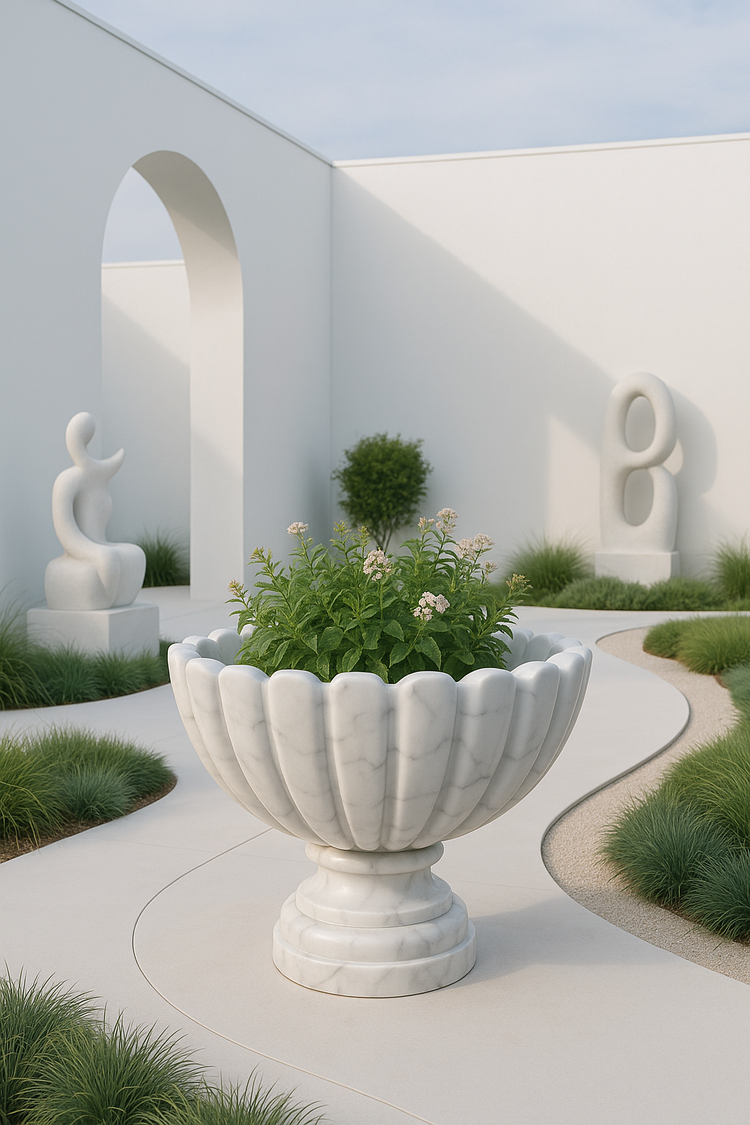 Jardinière extérieure en pierre personnalisée