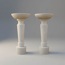 Travertine tall planter