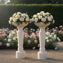 Travertine tall planter