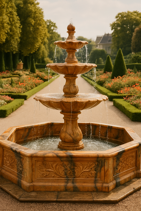 Rainbow natural stone three-tiered fountain