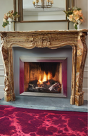 Marble fireplace mantel made of Brown Onyx Marblebee customization