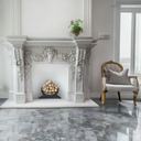 White Marble fireplace mantel Victorian style