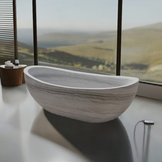 White Marble stone bathtub