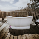 White marble pedestal slipper bath tub