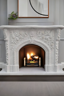 White Marble Fireplace Victorian Statuary