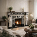 White and Black Marble Fireplace Surround
