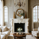 Creamy limestone fireplace surround Hand Carved