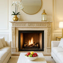 Marblebee Marble Fireplace Mantel with Floral Patterns