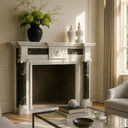 Black and White Marble fireplace mantel
