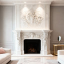 White Marble fireplace mantel Victorian style