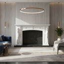 White Marble Fireplace surround hand-carved with Faravahar symbol