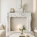 White Marble Fireplace Mantel Rococo style Real Marble