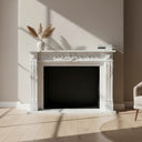 Marble fireplace surround hand-carved by white marble
