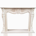 Marble fireplace mantel with conch floral carving