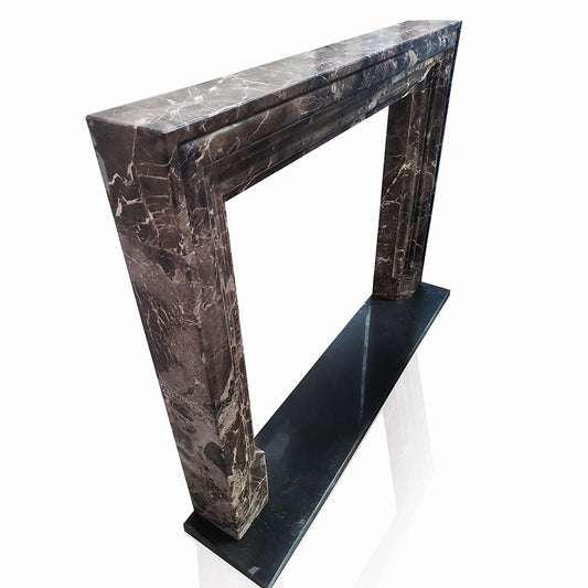 Dark Marble fireplace customized from Dark Emperador Marble