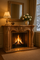 Antique marble fireplace mantel