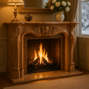 Antique marble fireplace mantel