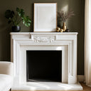 Contemporary White marble fireplace surround Customization