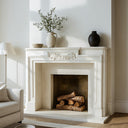 Contemporary White marble fireplace surround Customization