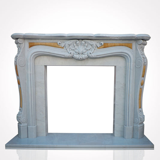 Marble fireplace mantel classical design for Mansion decor