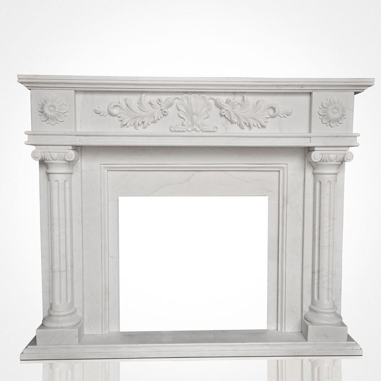 Marble fireplace mantel classical design for Mansion decor