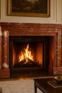 Red Marble Fireplace Modern Design