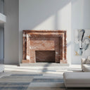 Red Marble Fireplace Modern Design