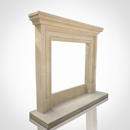 Large marble fireplace surround Beige colour modern simple design