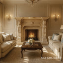 Beige Marble fireplace surround for grand estate