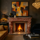 Bright Red Marble Fireplace