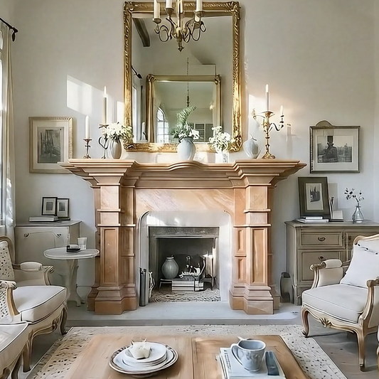 Marble Fireplace Mantel Neoclassical Style Terra Imperialis