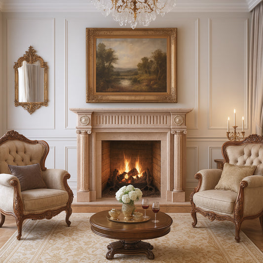 Marble Fire Surround Georgian style Egyptian Beige Marble