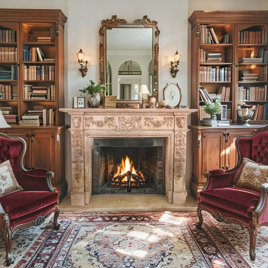 Limestone Fireplace Mantel Renaissance Revival  Classical Light Brown